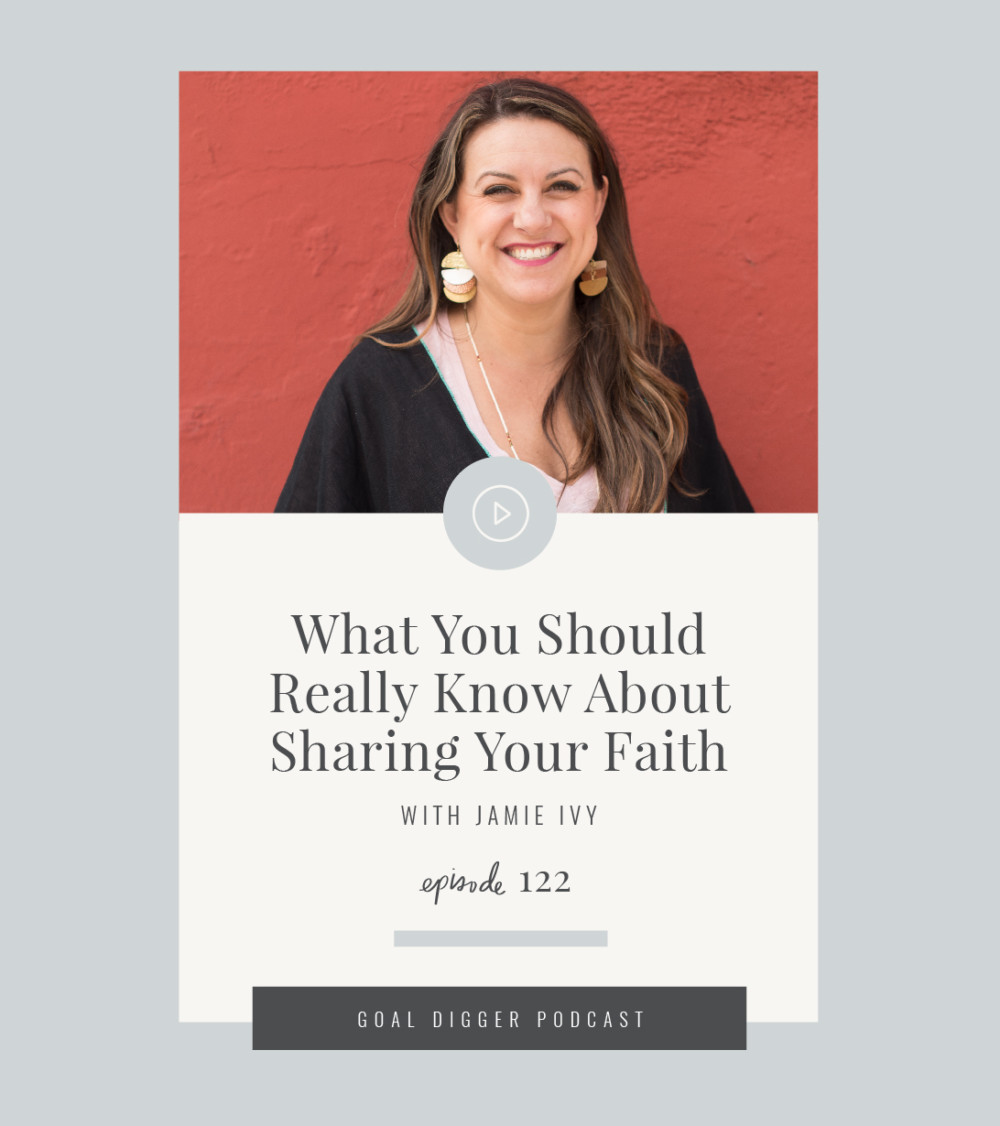 Jenna Kutcher interviews Jamie Ivey of The Happy Hour podcast where they talk all about what you should really know about sharing your faith.