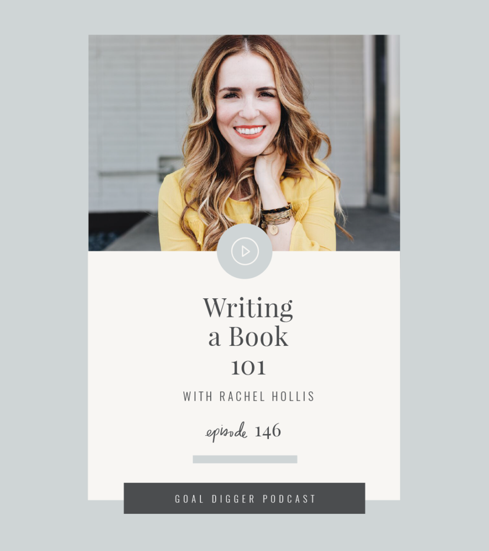 Rachel Hollis joins Jenna Kutcher on the Goal Digger Podcast to talk all about how to write a book and tips for getting started, how to come up with the content an self publishing vs. using a publisher.